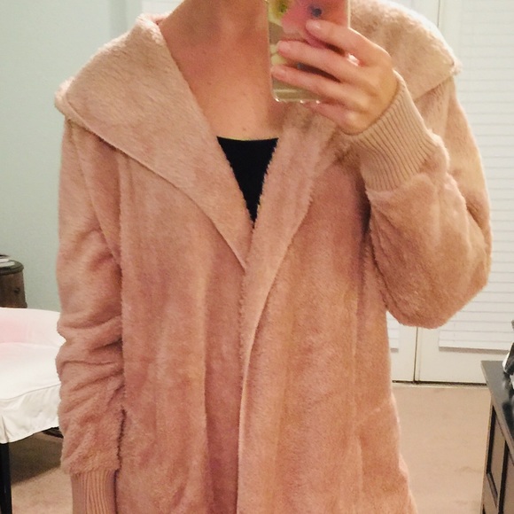 NEW Hem & Thread Blush Mauve Fleece Sweater Jacket - Picture 7 of 8